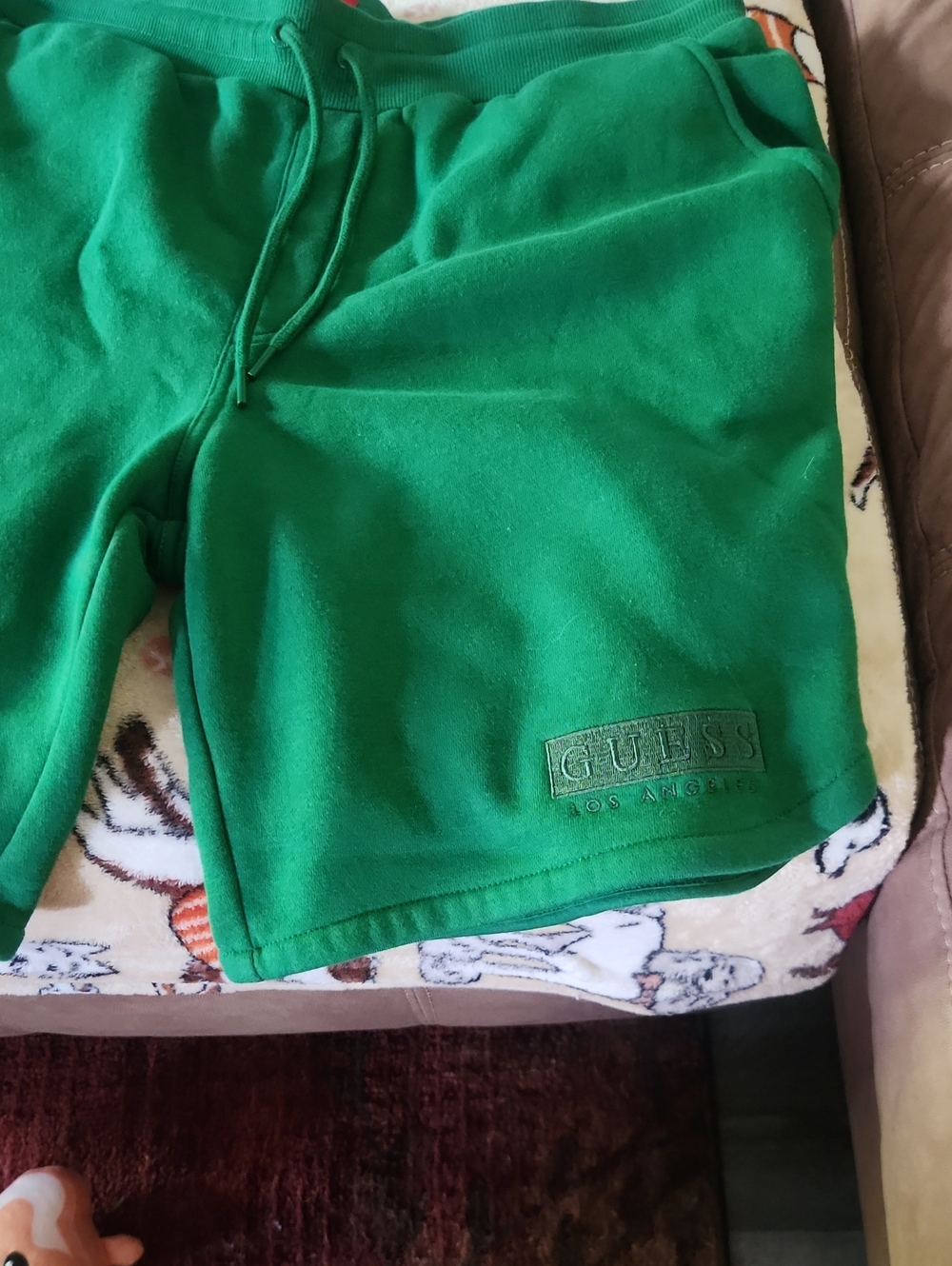 GUESS Emerald Green Cotton Drawstring Shorts
